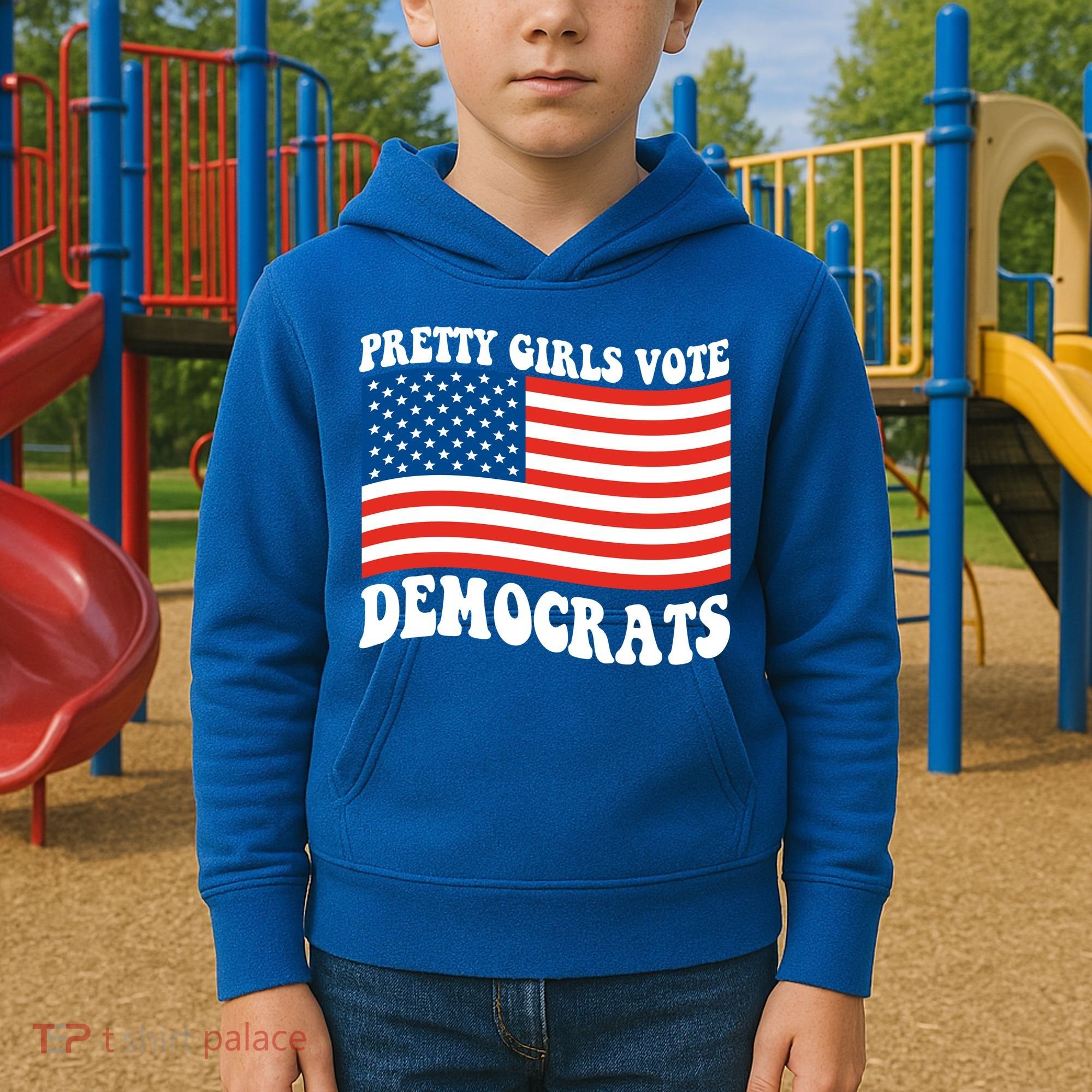 Pretty Girls Vote Democrats Kids Hoodie