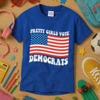 Pretty Girls Vote Democrats Kids T-Shirt thumb 3