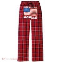 Pretty Girls Vote Democrats Women's Flannel Plaid Pajama Pants thumb 0