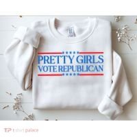 Pretty Girl Vote Republican Funny Saying Sweatshirt thumb 2