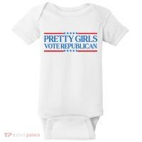 Pretty Girl Vote Republican Funny Saying Baby Bodysuit thumb 0