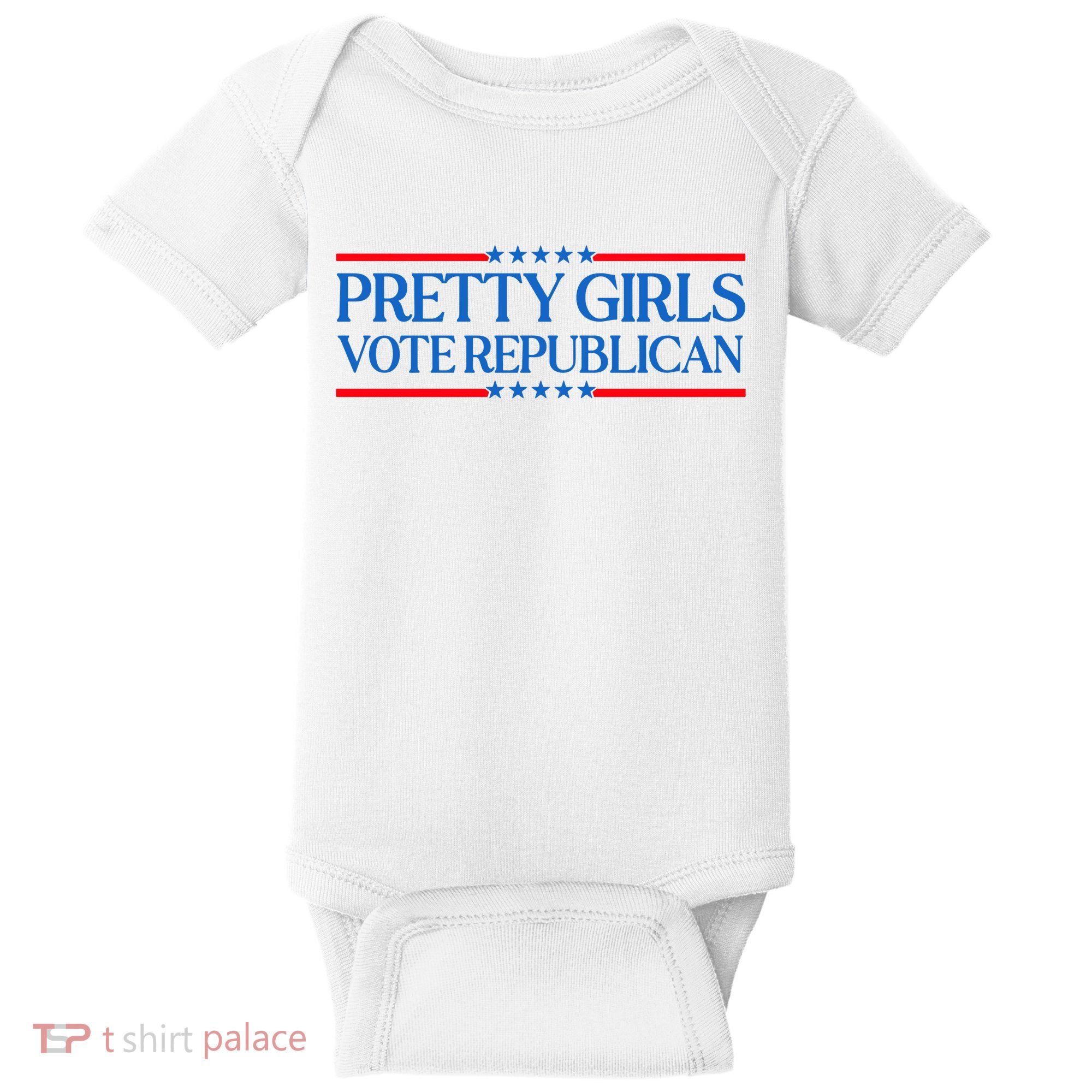 Pretty Girl Vote Republican Funny Saying Baby Bodysuit