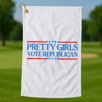 Pretty Girl Vote Republican Funny Saying Golf Towel thumb 1