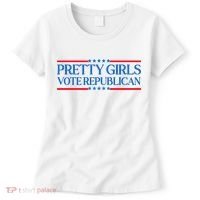 Pretty Girl Vote Republican Funny Saying Women's T-Shirt thumb 0