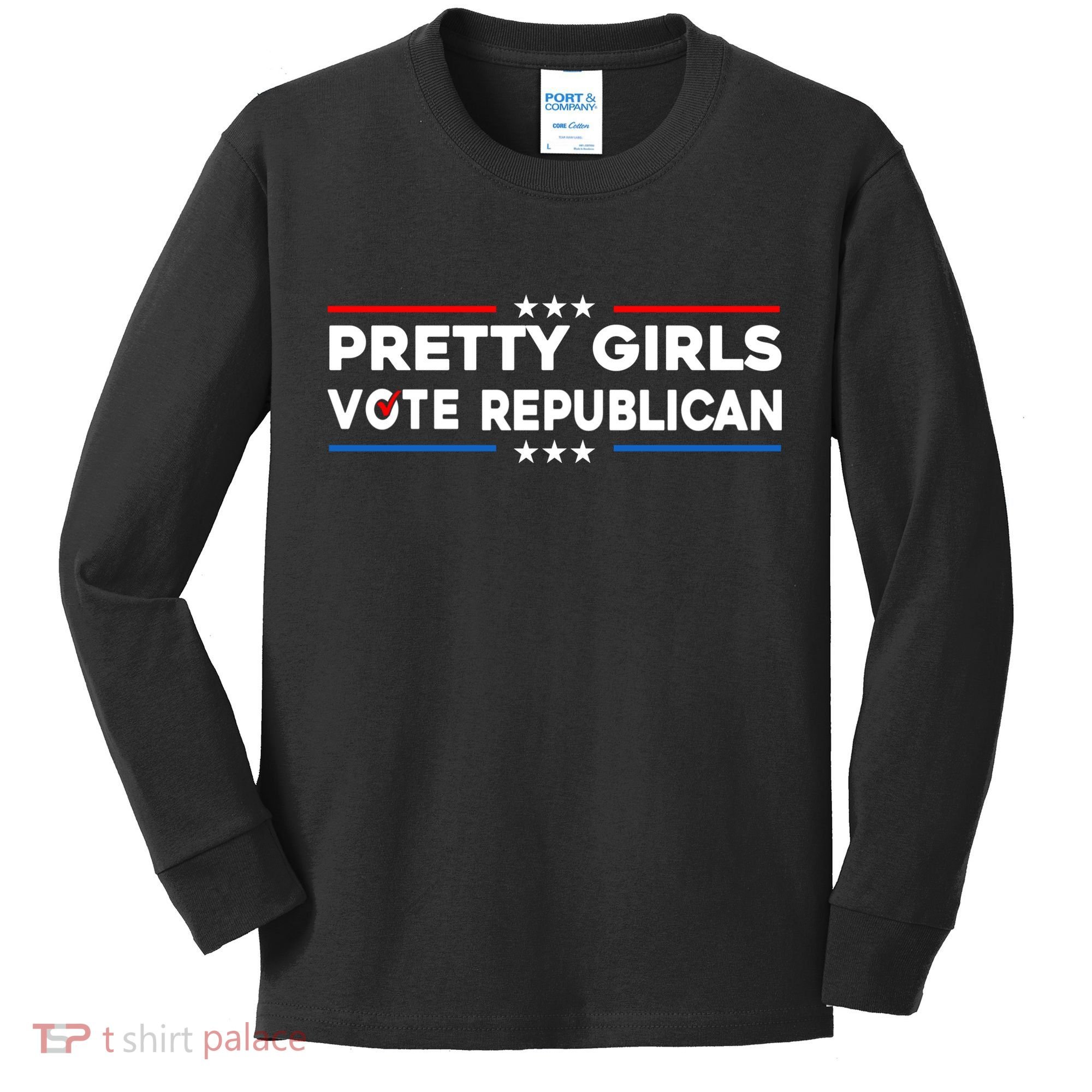 Pretty Girl Vote Republican Kids Long Sleeve Shirt