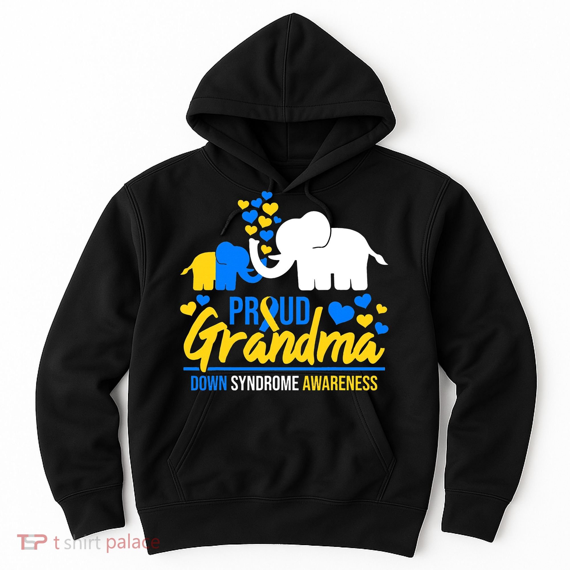 Proud Grandma World Down Syndrome Awareness Day Elephant T21 Hoodie