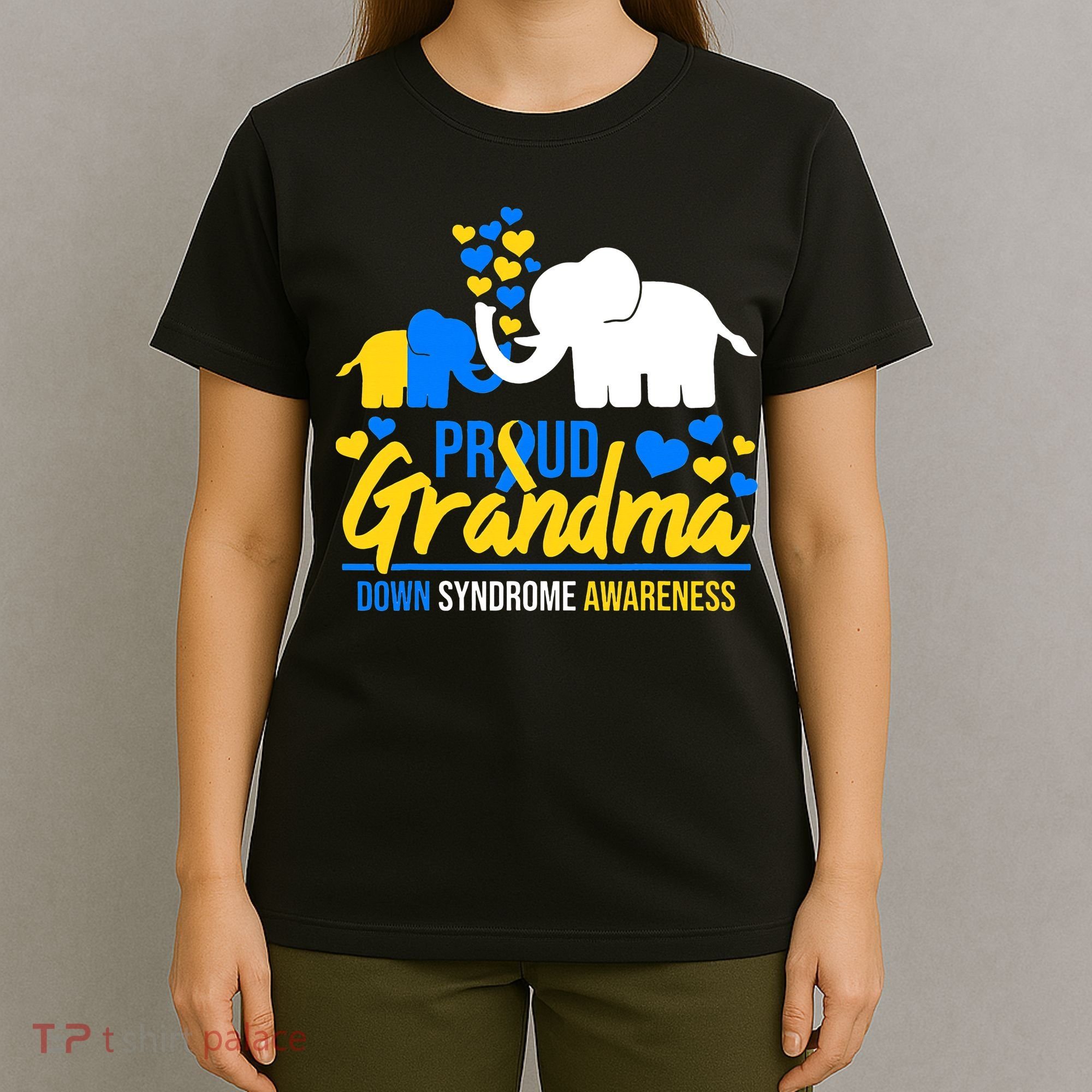 Proud Grandma World Down Syndrome Awareness Day Elephant T21 T-Shirt