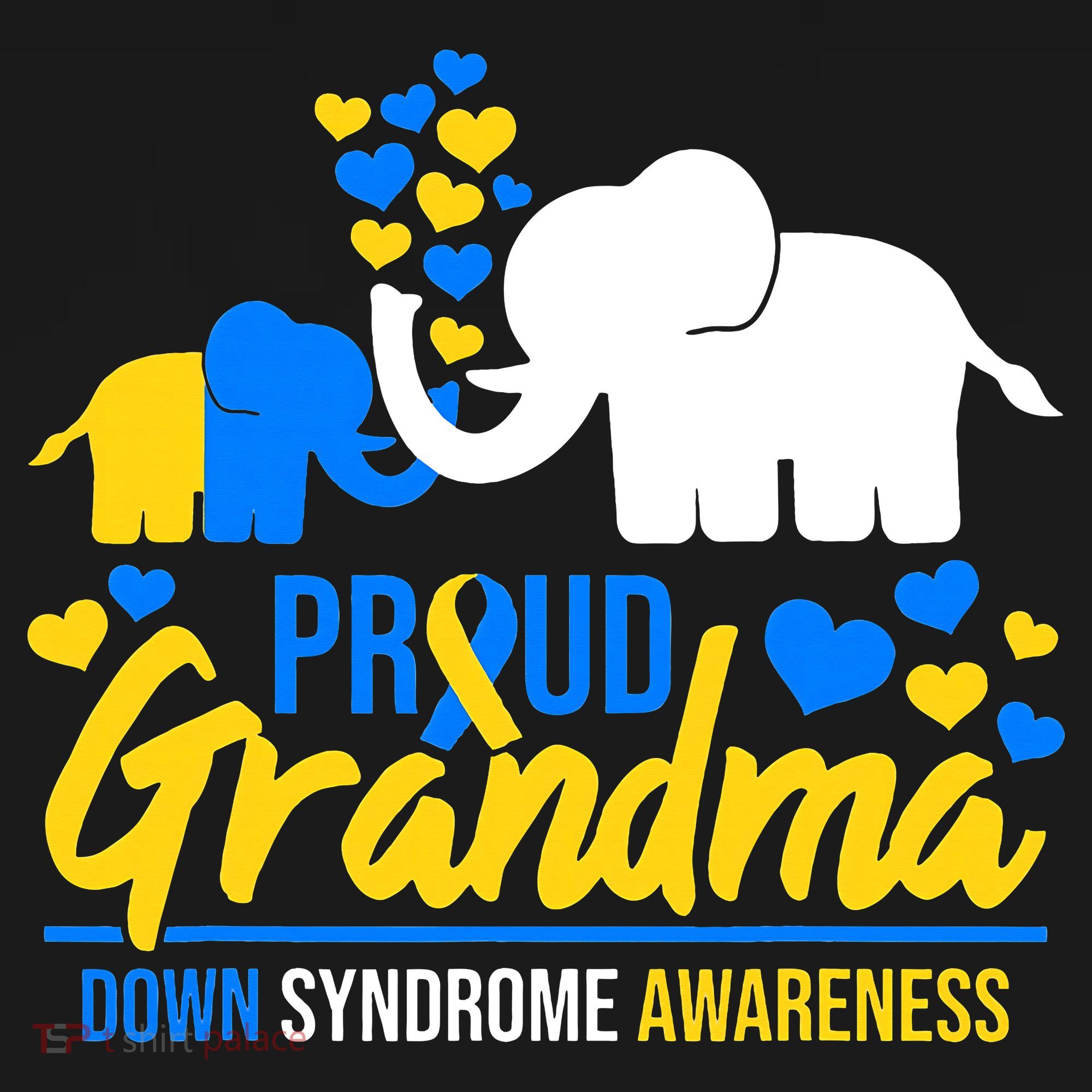 Proud Grandma World Down Syndrome Awareness Day Elephant T21 Women's Hoodie