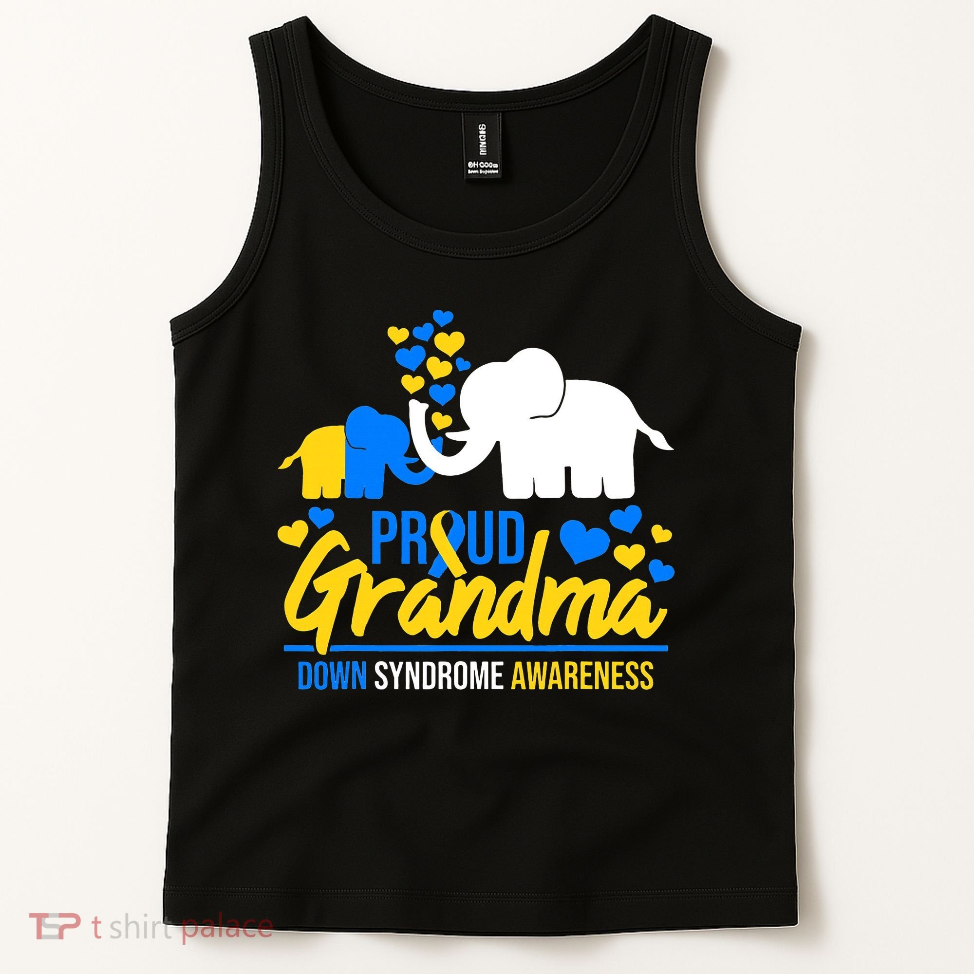 Proud Grandma World Down Syndrome Awareness Day Elephant T21 Tank Top