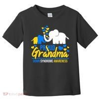 Proud Grandma World Down Syndrome Awareness Day Elephant T21 Toddler T-Shirt thumb 0