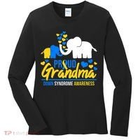 Proud Grandma World Down Syndrome Awareness Day Elephant T21 Women's Long Sleeve Shirt thumb 0