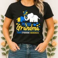 Proud Grandma World Down Syndrome Awareness Day Elephant T21 Women's T-Shirt thumb 2