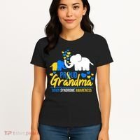Proud Grandma World Down Syndrome Awareness Day Elephant T21 Women's T-Shirt thumb 4