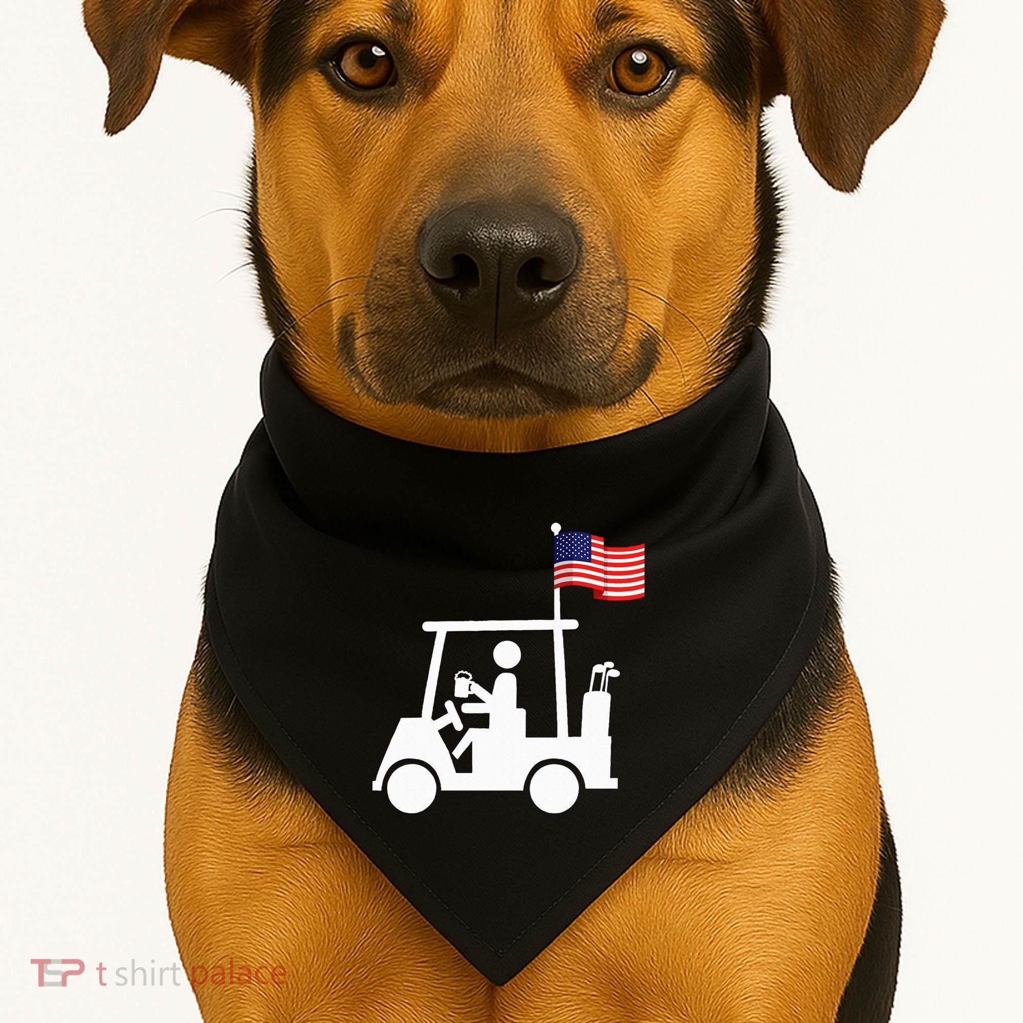 Patriotic Golf Wear Usa Strong Golf Cart USA-Made Doggie Bandana