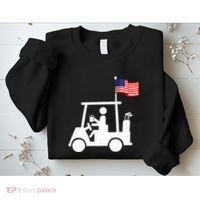 Patriotic Golf Wear Usa Strong Golf Cart Sweatshirt thumb 2