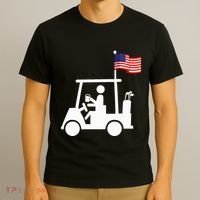 Patriotic Golf Wear Usa Strong Golf Cart T-Shirt thumb 3