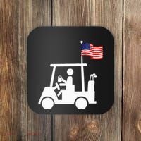 Patriotic Golf Wear Usa Strong Golf Cart Coaster thumb 0