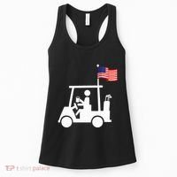 Patriotic Golf Wear Usa Strong Golf Cart Women's Tank Top thumb 0