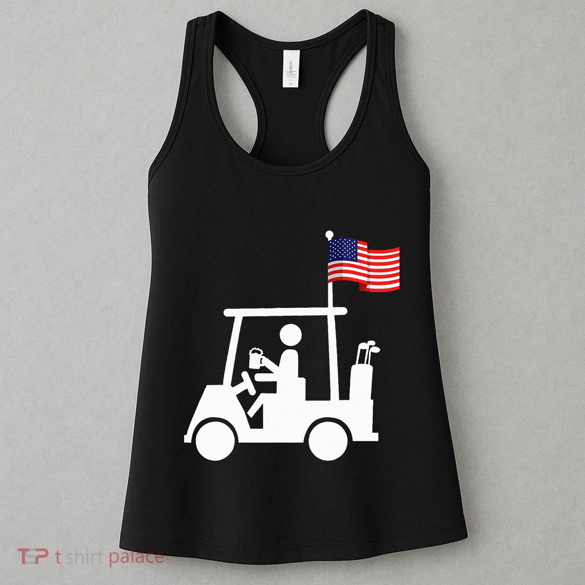 Patriotic Golf Wear Usa Strong Golf Cart Women's Tank Top