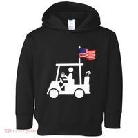 Patriotic Golf Wear Usa Strong Golf Cart Toddler Hoodie thumb 0