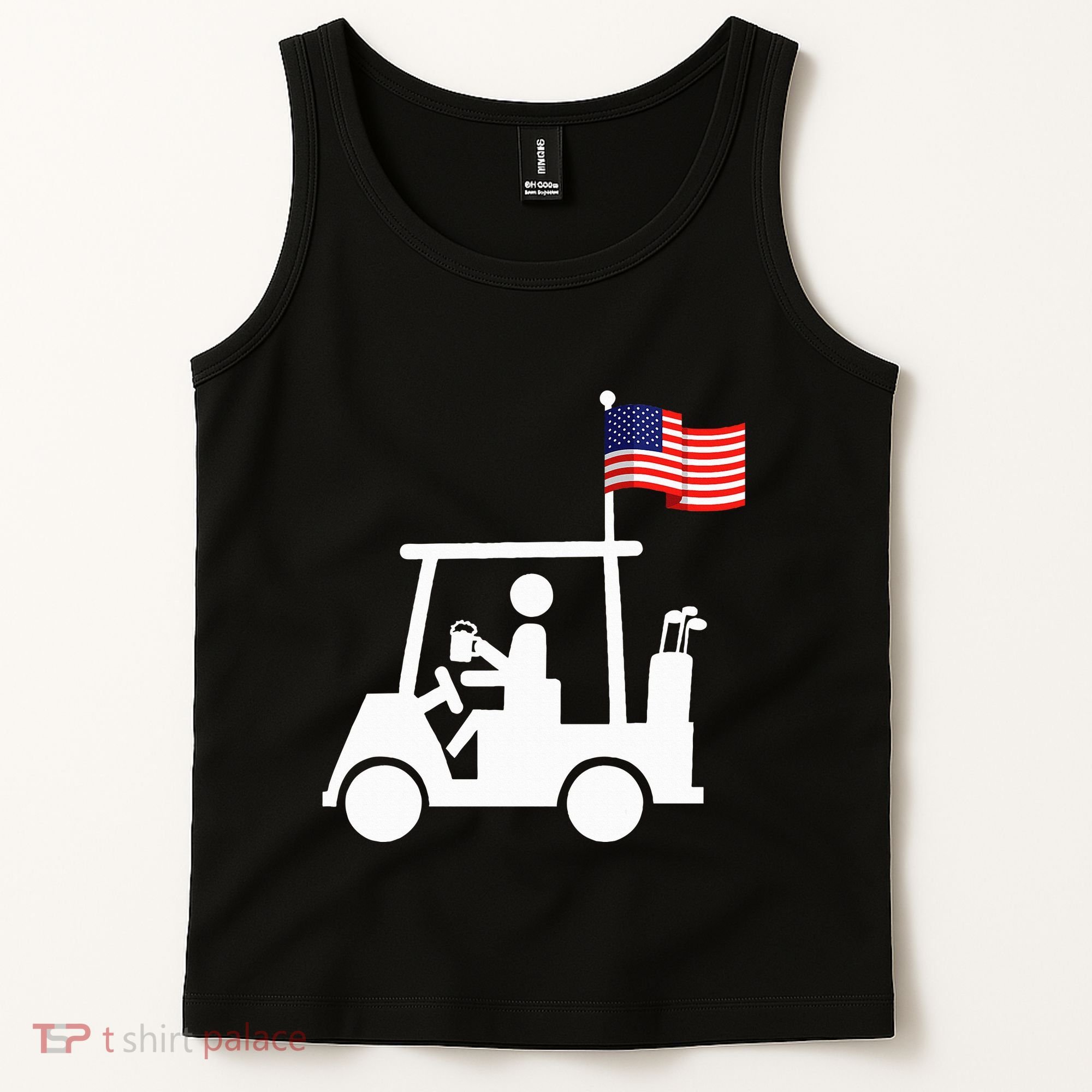 Patriotic Golf Wear Usa Strong Golf Cart Tank Top