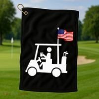 Patriotic Golf Wear Usa Strong Golf Cart Golf Towel thumb 1