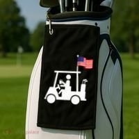 Patriotic Golf Wear Usa Strong Golf Cart Golf Towel thumb 2