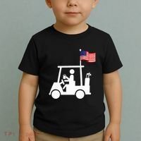 Patriotic Golf Wear Usa Strong Golf Cart Toddler T-Shirt thumb 2