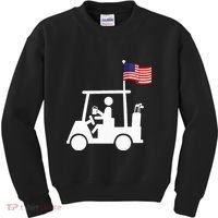 Patriotic Golf Wear Usa Strong Golf Cart Kids Sweatshirt thumb 0