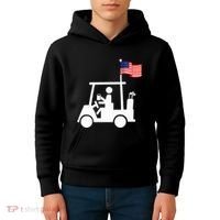 Patriotic Golf Wear Usa Strong Golf Cart Kids Hoodie thumb 4