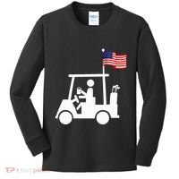 Patriotic Golf Wear Usa Strong Golf Cart Kids Long Sleeve Shirt thumb 0