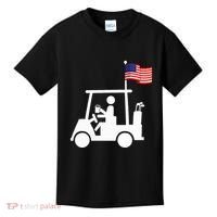 Patriotic Golf Wear Usa Strong Golf Cart Kids T-Shirt thumb 0