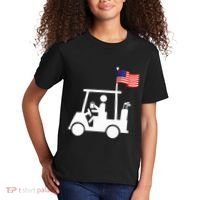Patriotic Golf Wear Usa Strong Golf Cart Kids T-Shirt thumb 2