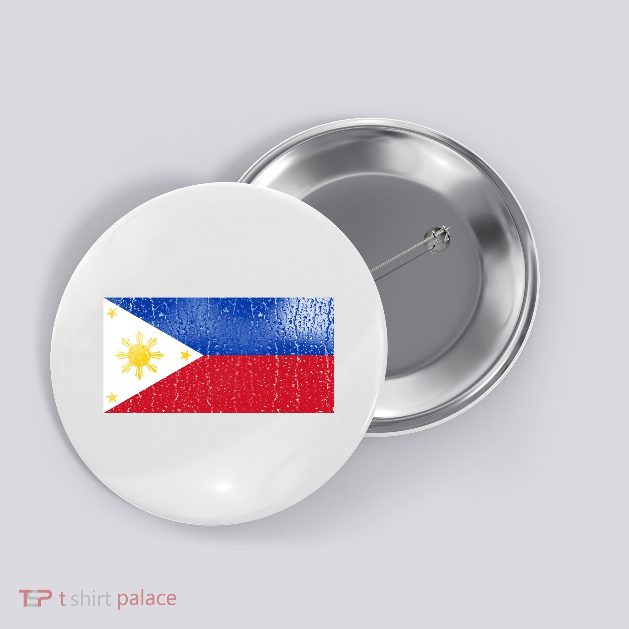 Philippines Glass Water Flag Button