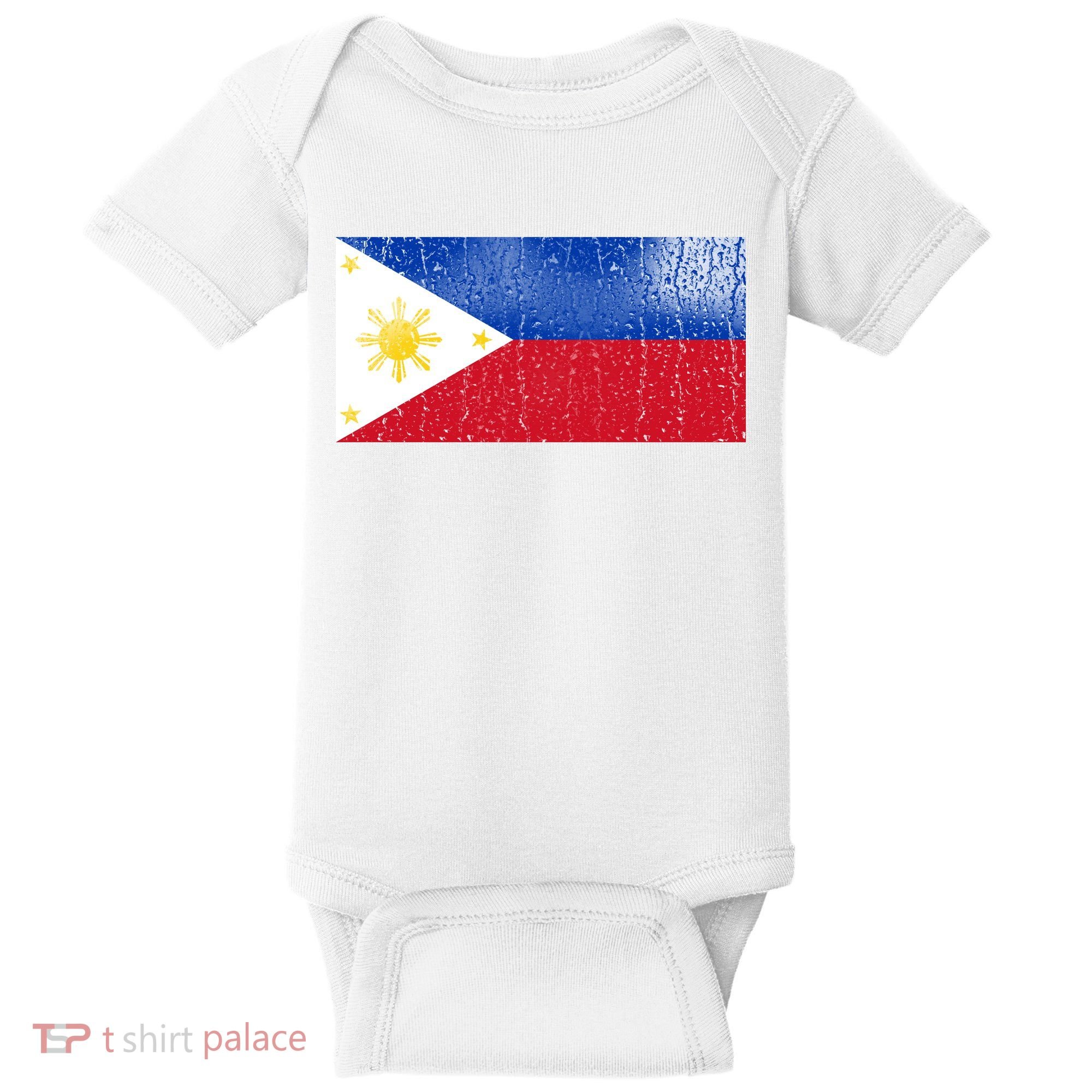 Philippines Glass Water Flag Baby Bodysuit