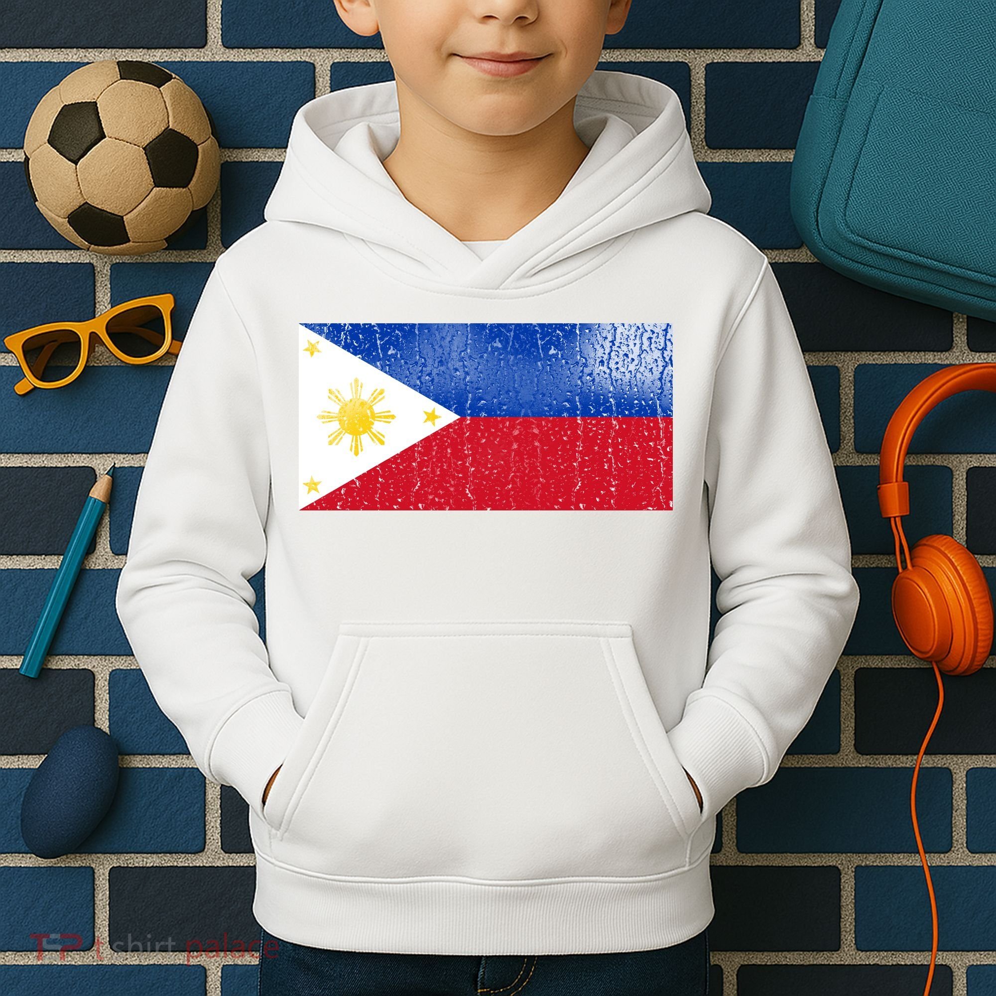 Philippines Glass Water Flag Kids Hoodie