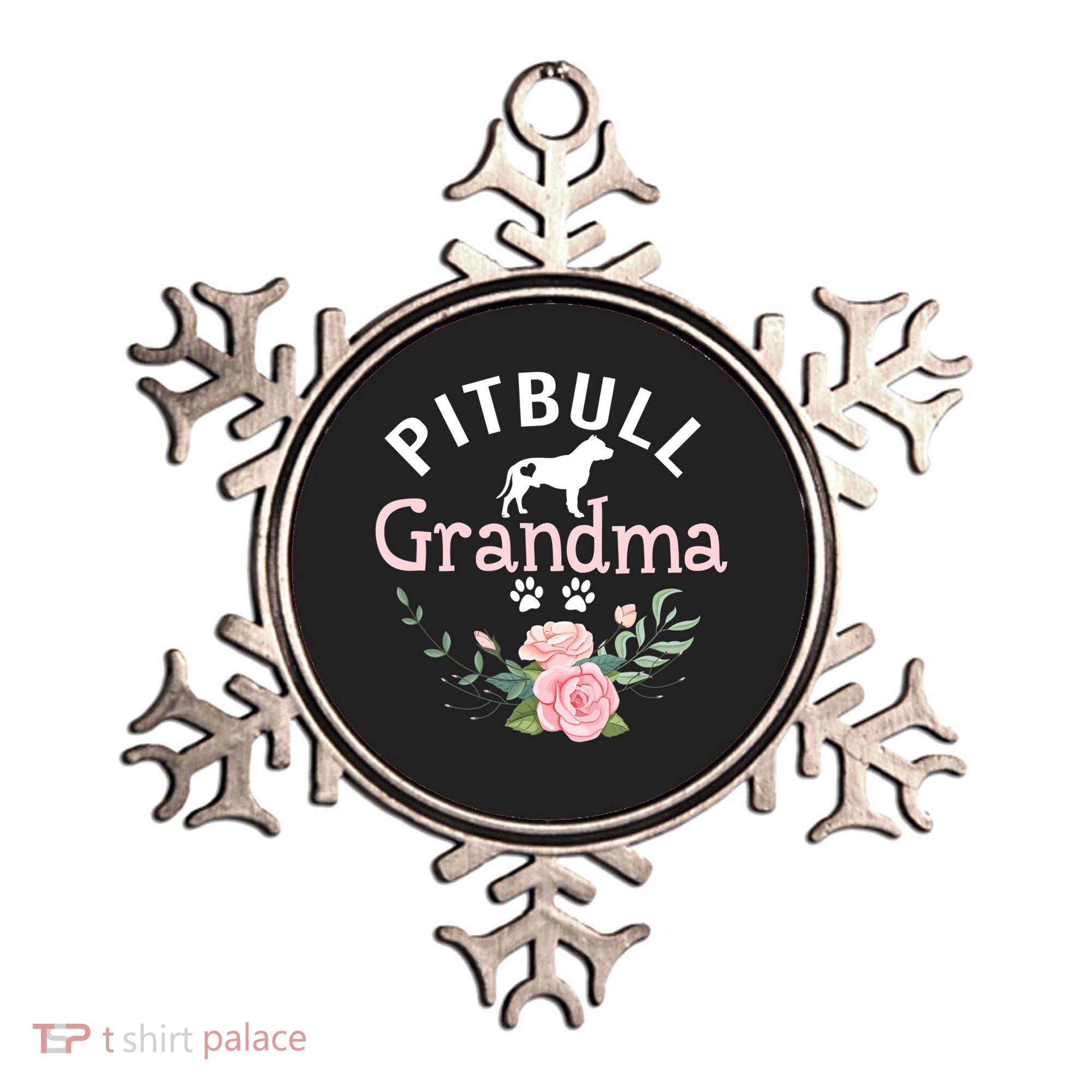 Pitbull Grandma Womens Mom Pitbull Dog Lover Christmas Ornament