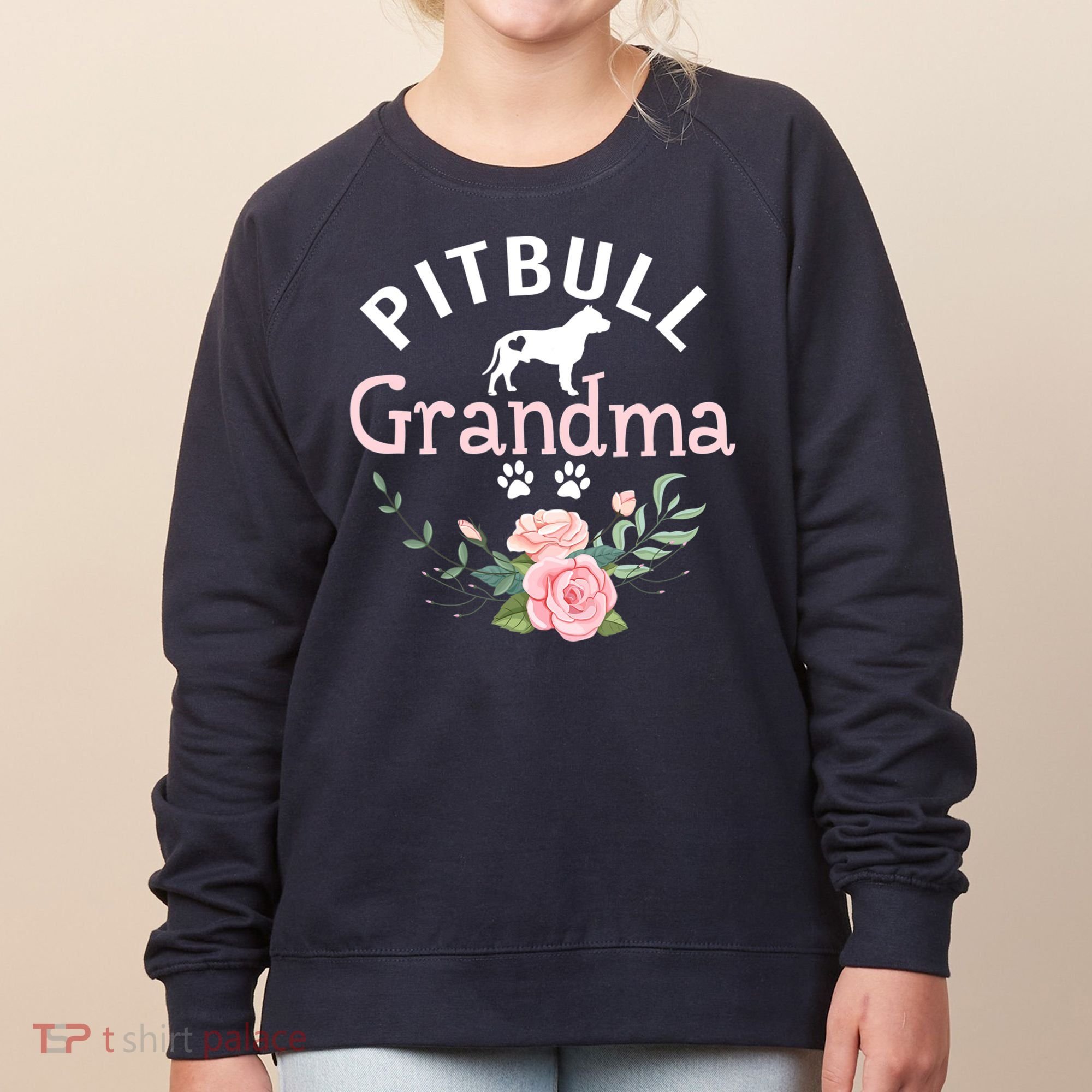 Pitbull Grandma Womens Mom Pitbull Dog Lover Christmas Women's Sweatshirt