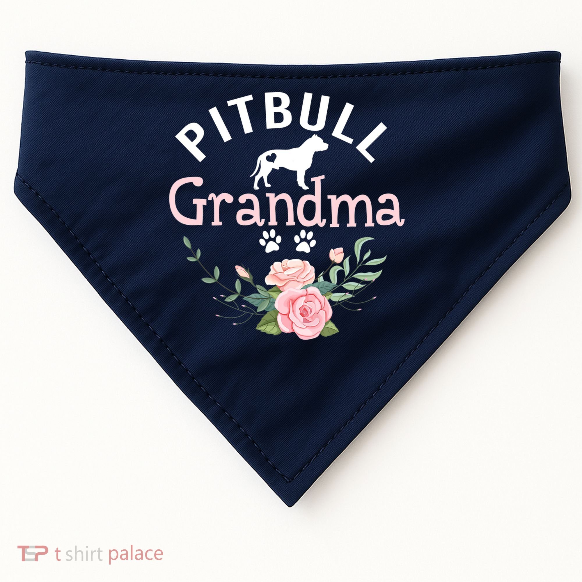 Pitbull Grandma Womens Mom Pitbull Dog Lover Christmas USA-Made Doggie Bandana