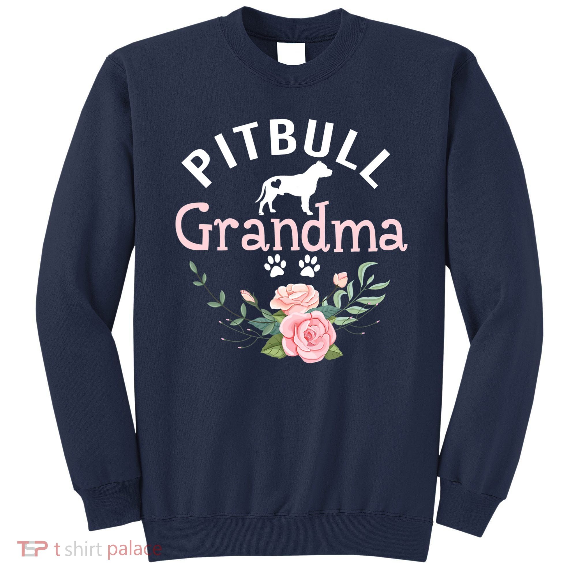 Pitbull Grandma Womens Mom Pitbull Dog Lover Christmas Sweatshirt
