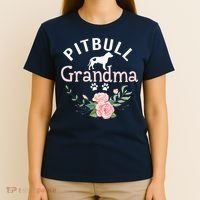 Pitbull Grandma Womens Mom Pitbull Dog Lover Christmas T-Shirt thumb 4