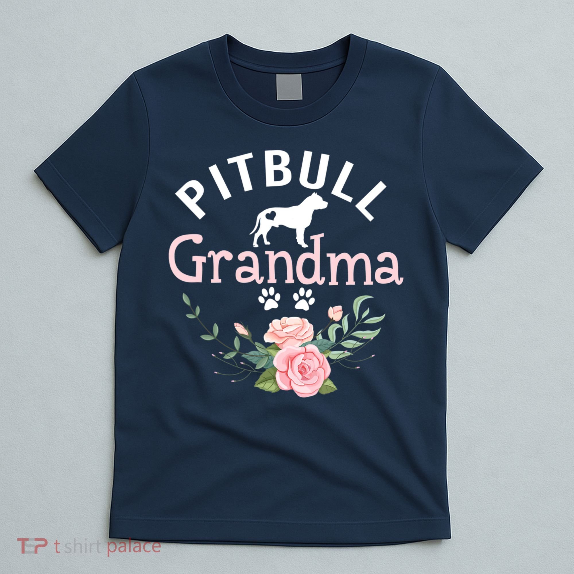 Pitbull Grandma Womens Mom Pitbull Dog Lover Christmas T-Shirt
