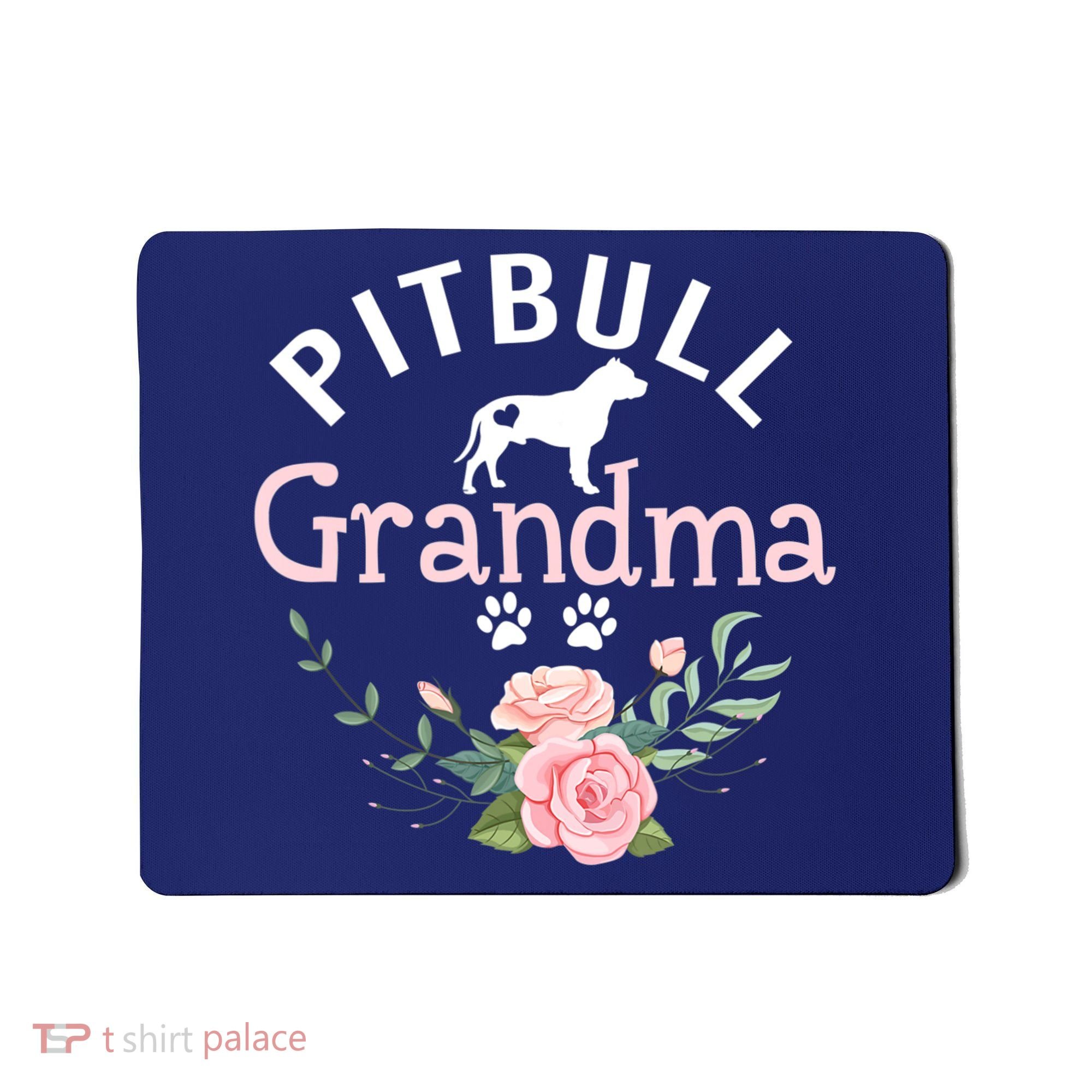 Pitbull Grandma Womens Mom Pitbull Dog Lover Christmas Mousepad