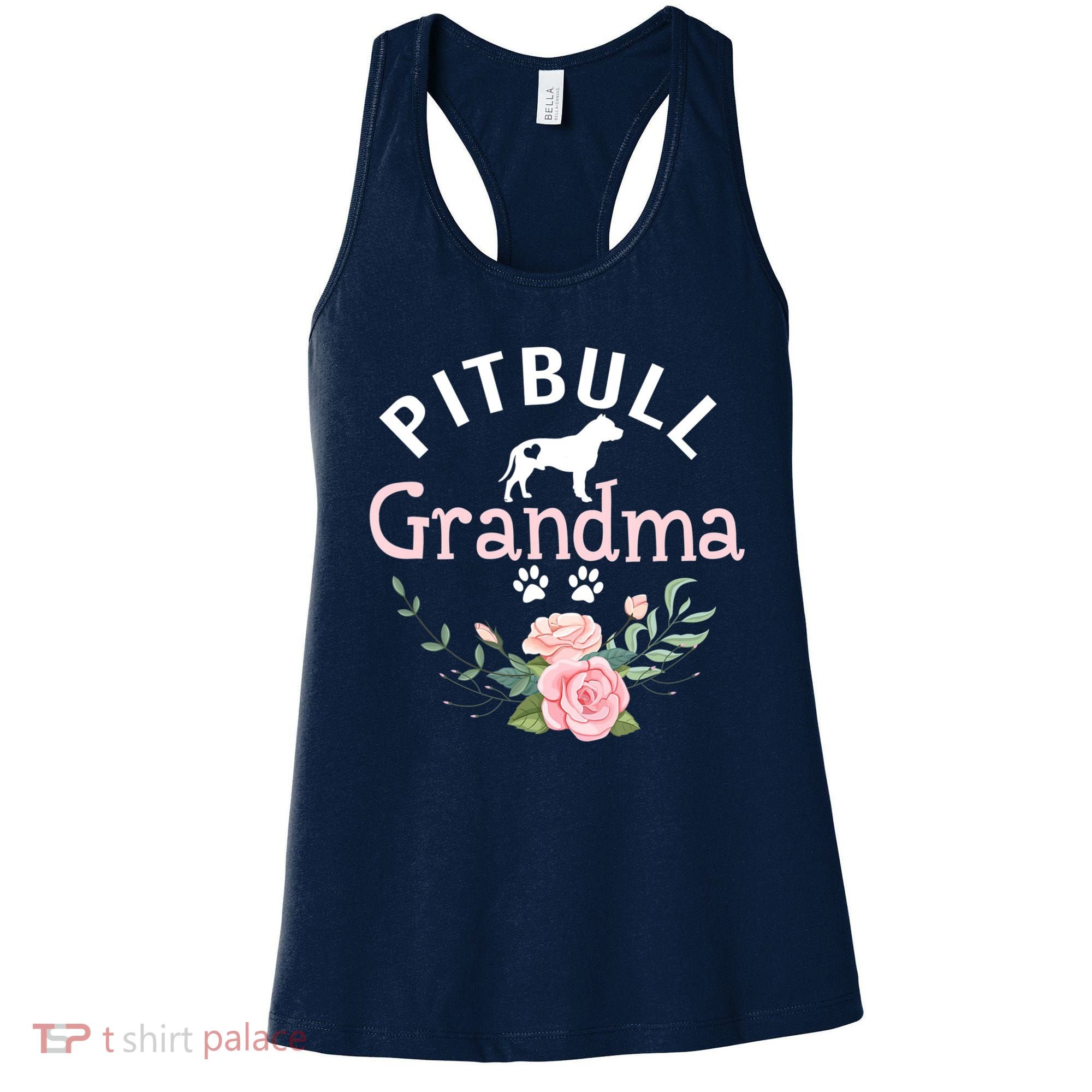 Pitbull Grandma Womens Mom Pitbull Dog Lover Christmas Women's Tank Top