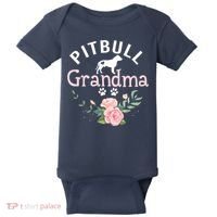 Pitbull Grandma Womens Mom Pitbull Dog Lover Christmas Baby Bodysuit thumb 0