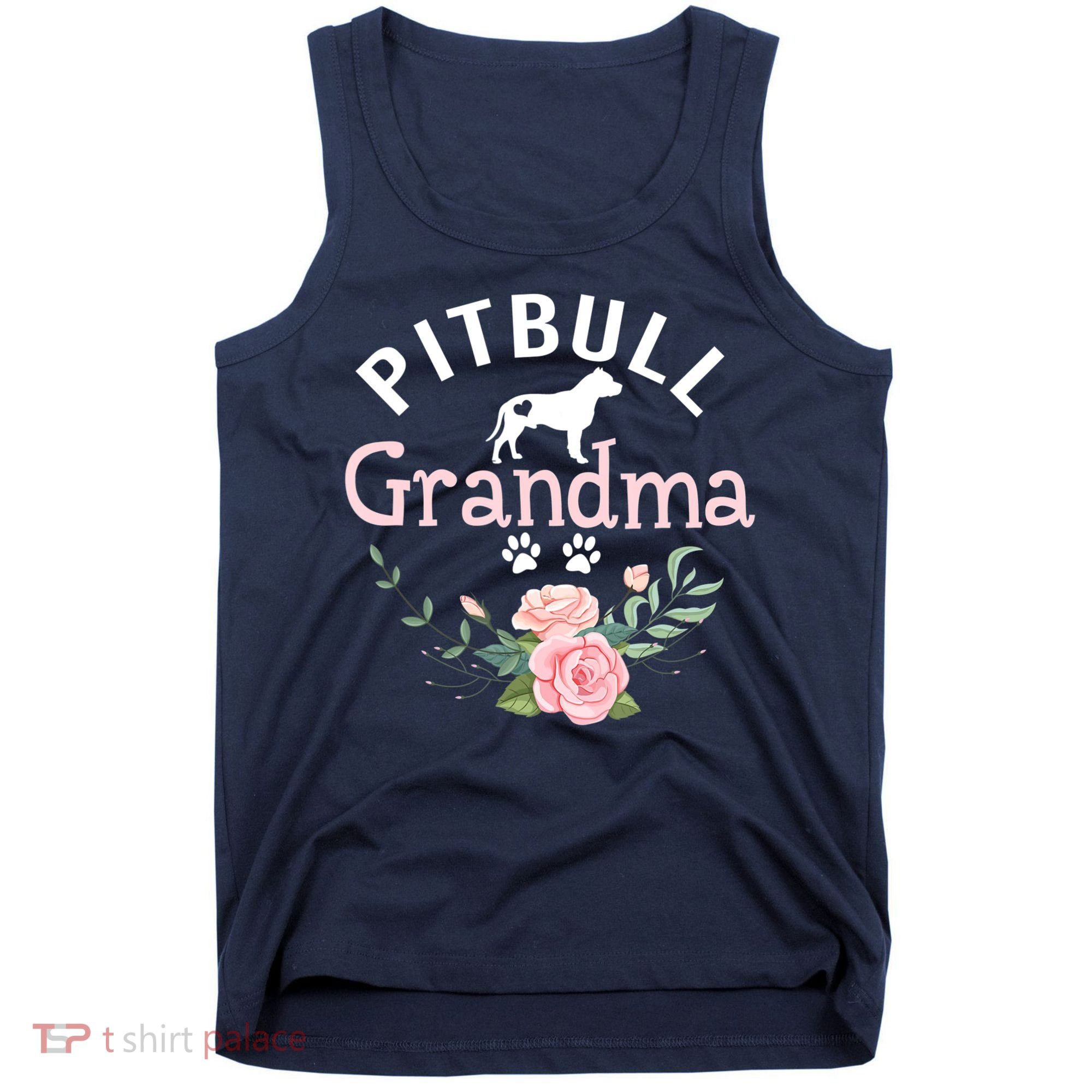 Pitbull Grandma Womens Mom Pitbull Dog Lover Christmas Tank Top