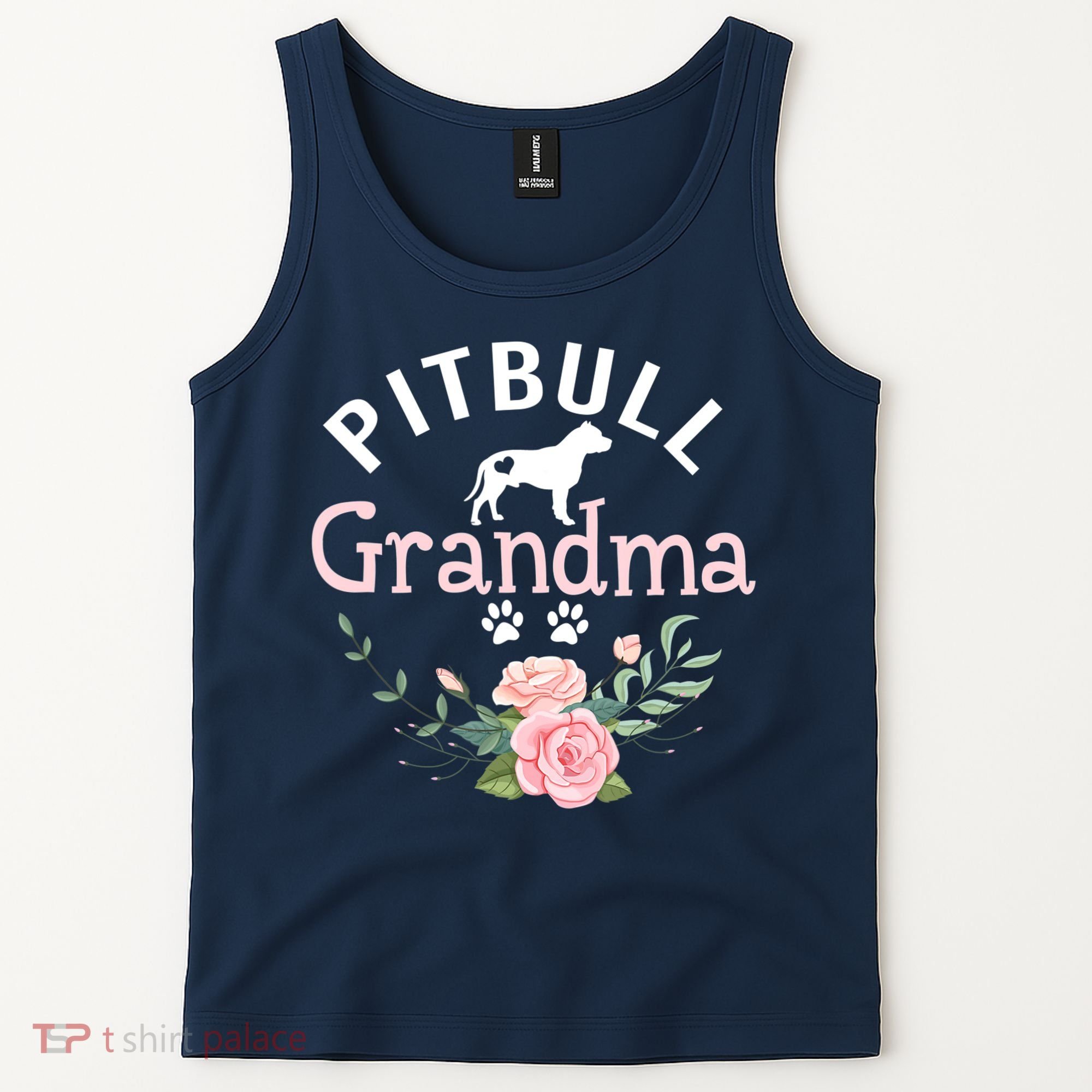 Pitbull Grandma Womens Mom Pitbull Dog Lover Christmas Tank Top