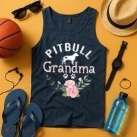 Pitbull Grandma Womens Mom Pitbull Dog Lover Christmas Tank Top thumb 4