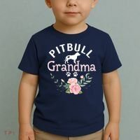 Pitbull Grandma Womens Mom Pitbull Dog Lover Christmas Toddler T-Shirt thumb 2