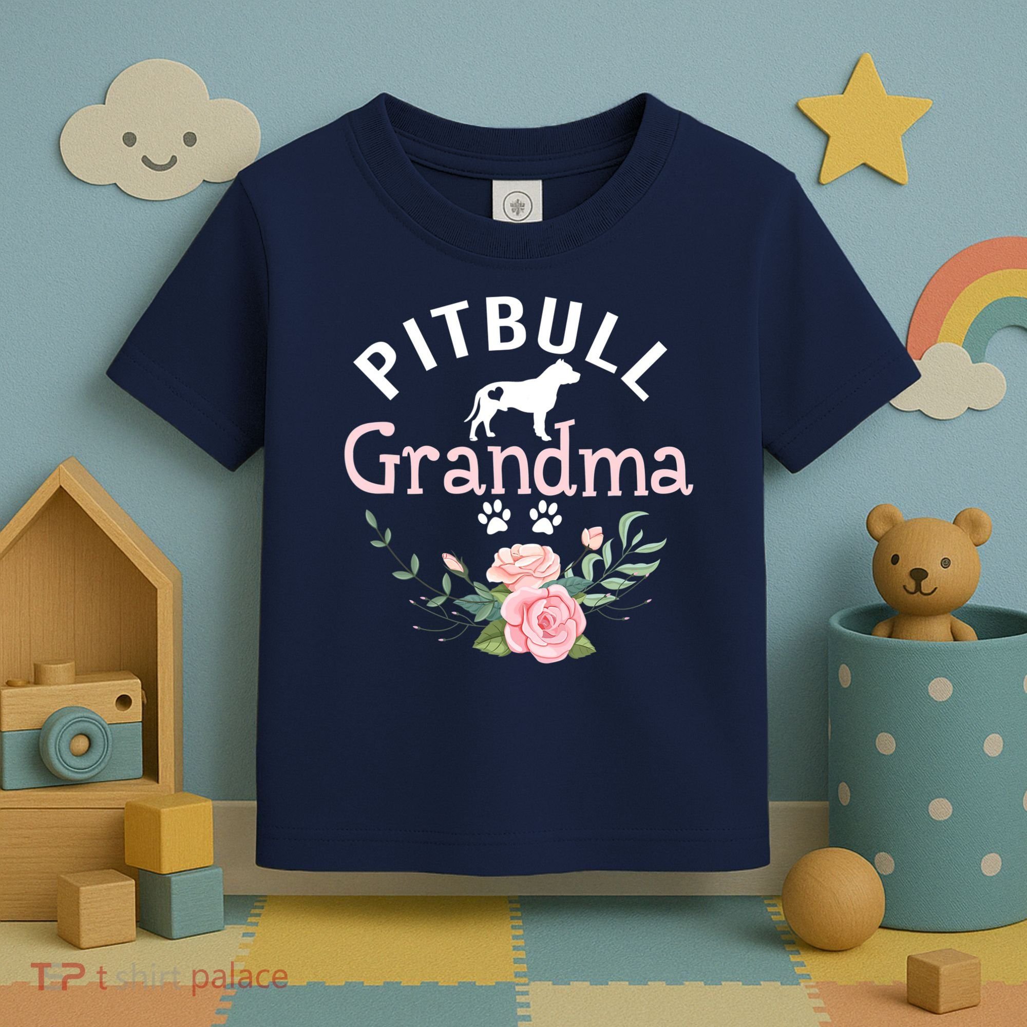 Pitbull Grandma Womens Mom Pitbull Dog Lover Christmas Toddler T-Shirt
